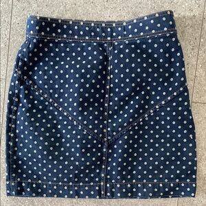 Rebecca Taylor Polka Dot Denim Skirt